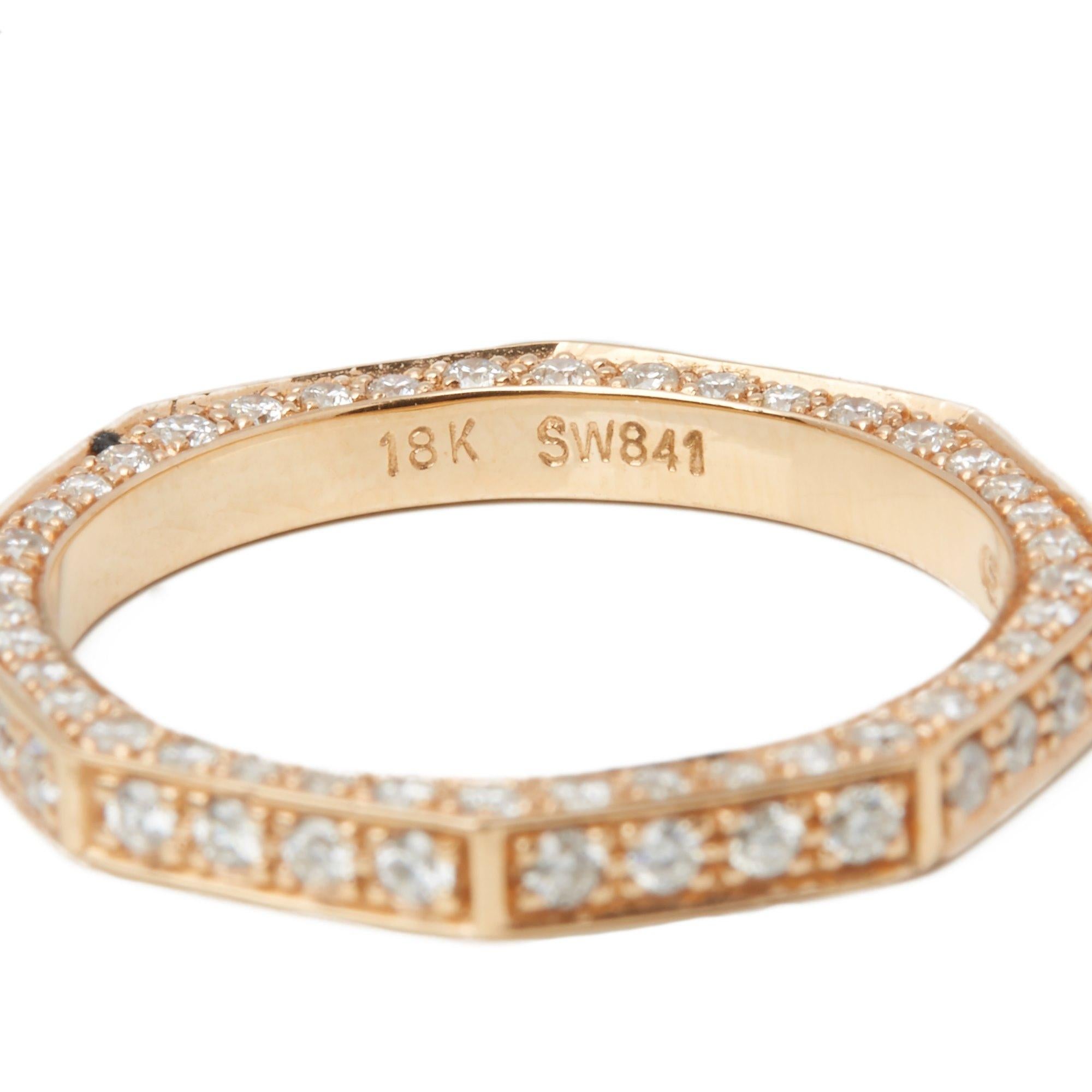 Women's Stephen Webster 18 Karat Yellow Gold Deco Diamond Full Eternity Ring