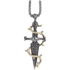 Stephen Webster 18 Karat Gold and Silver Dagger Necklace