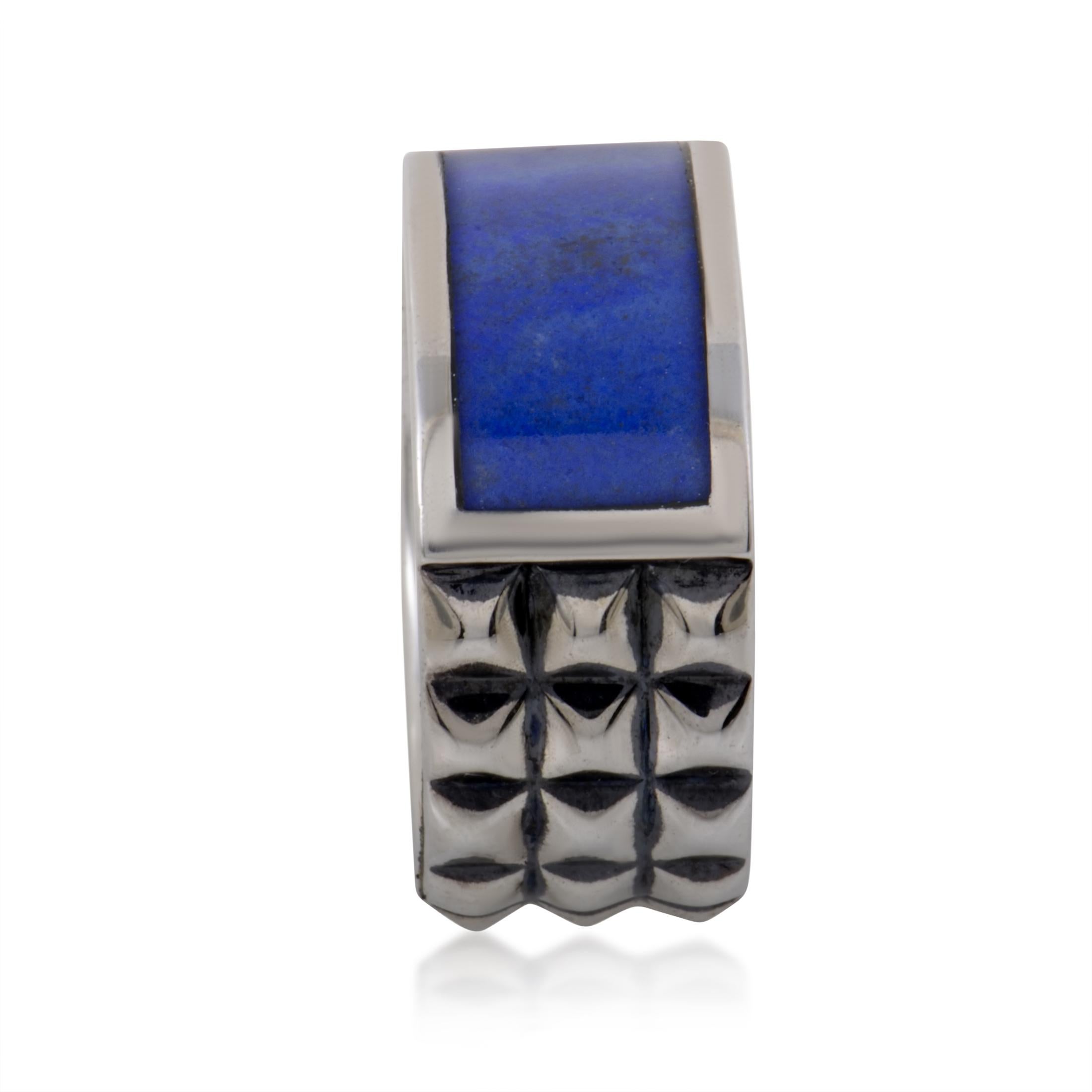 Stephen Webster Alchemy in the UK Silver and Lapis Union Jack Band Ring In New Condition In Southampton, PA