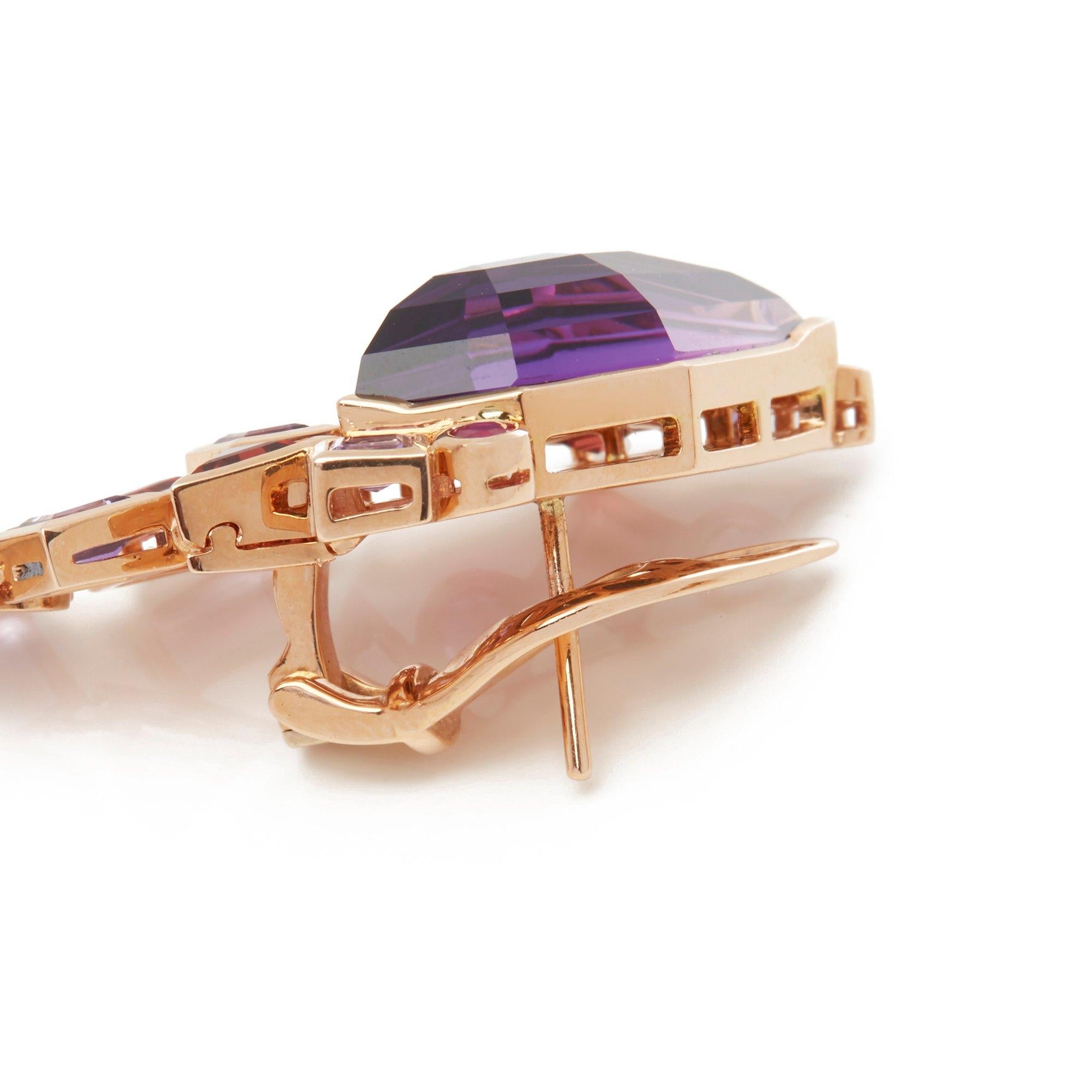 Stephen Webster Amethyst Crystal Haze Gold Struck 18ct Rose Gold Earrings In New Condition For Sale In Bishop's Stortford, Hertfordshire