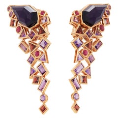 Stephen Webster Amethyst Crystal Haze Gold Struck 18ct Rose Gold Earrings