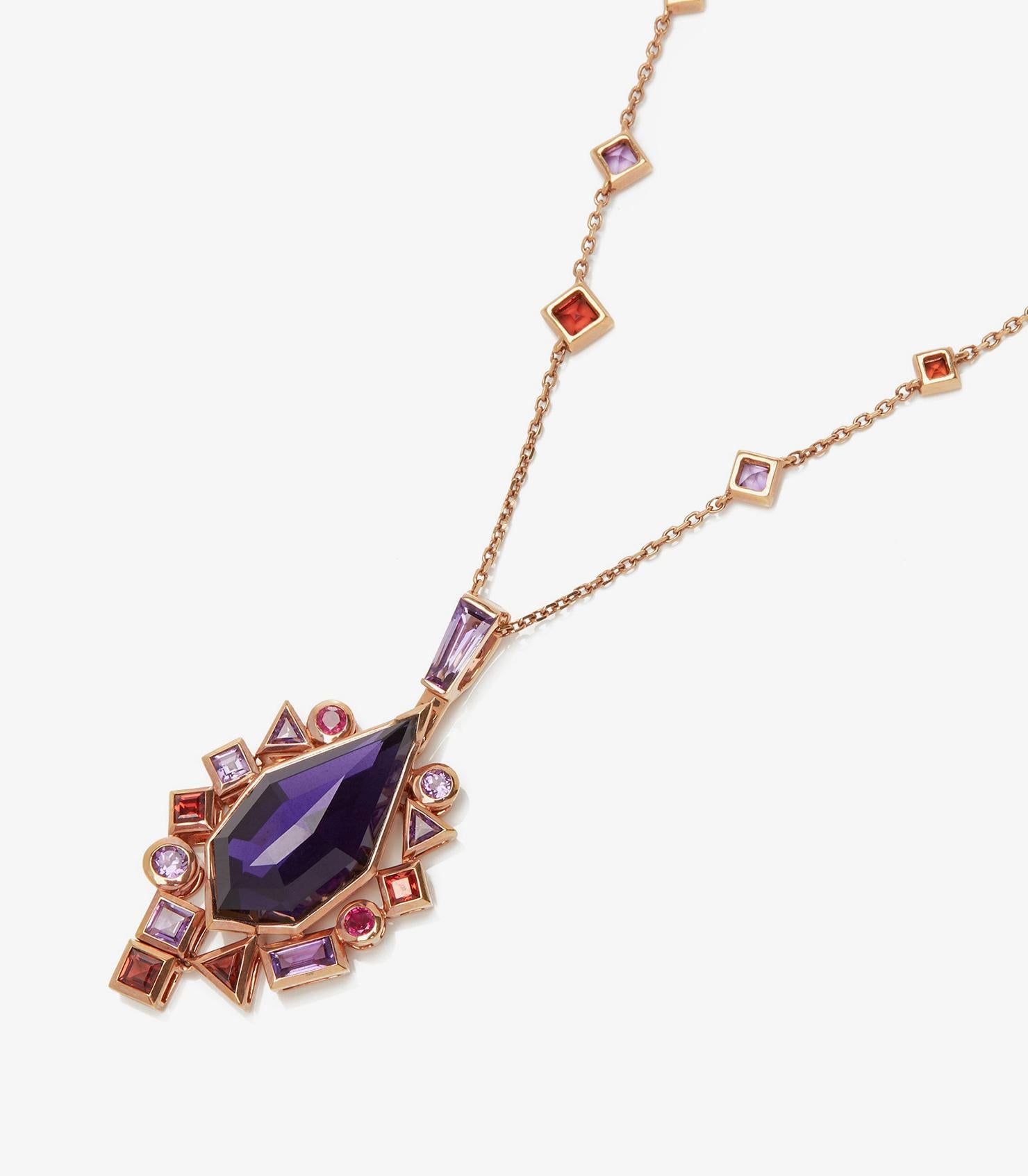Women's or Men's Stephen Webster Amethyst Crystal Haze Gold Struck 18ct Rose Gold Pendant For Sale