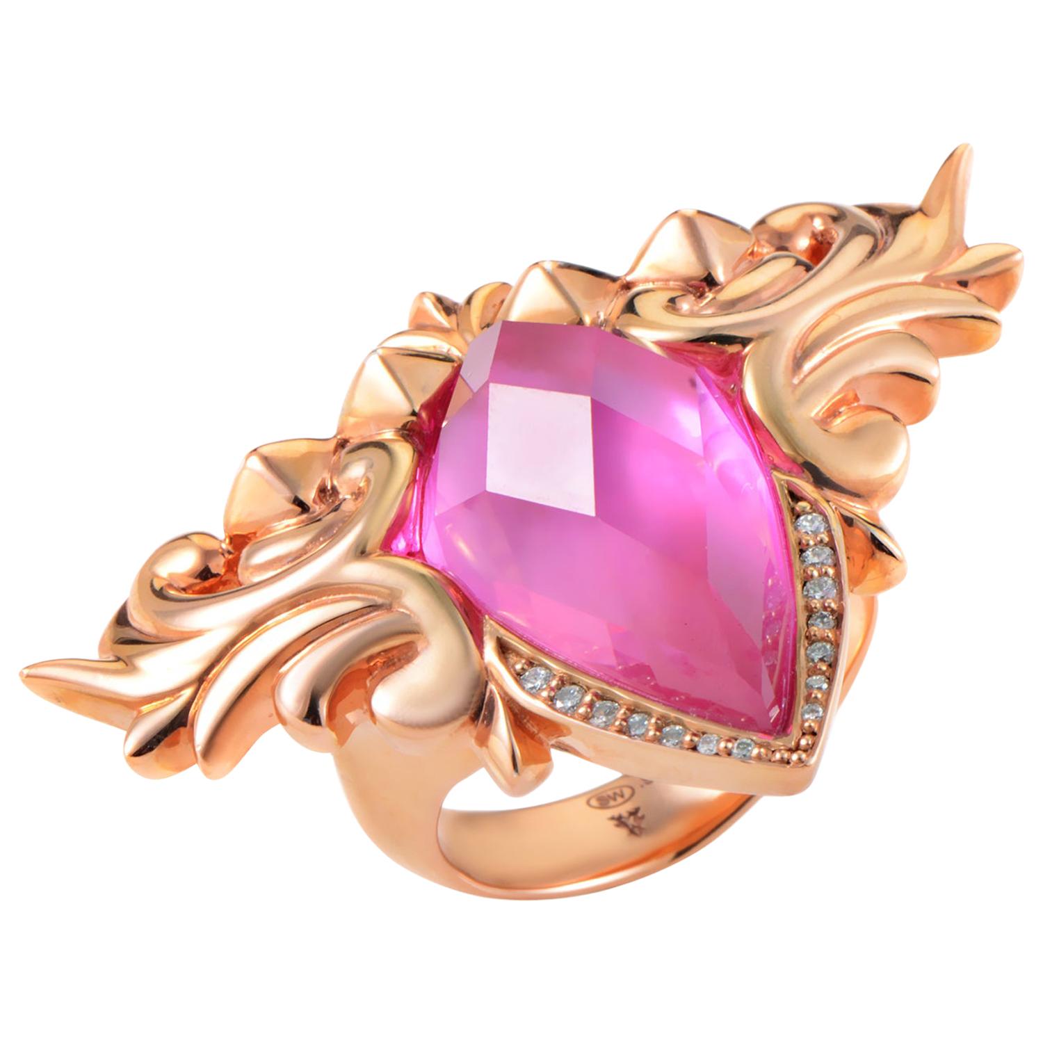 Stephen Webster Baroque Superstud Rose Gold-Plated Sterling Silver Gemstone Ring