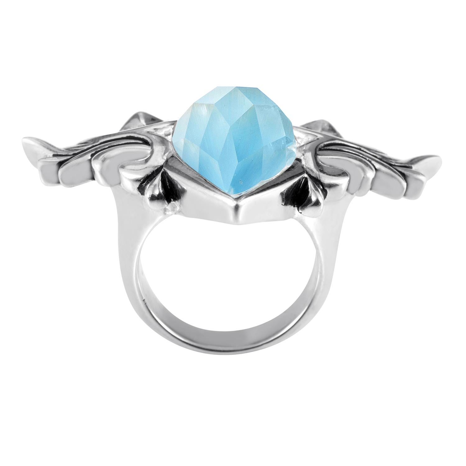 Refreshing with its elegantly beaming tones and eye-catching with its exquisite embellishment, this spectacular sterling silver multi-gemstone ring from Stephen Webster is an absolutely fascinating addition to the Superstud Baroque collection,
