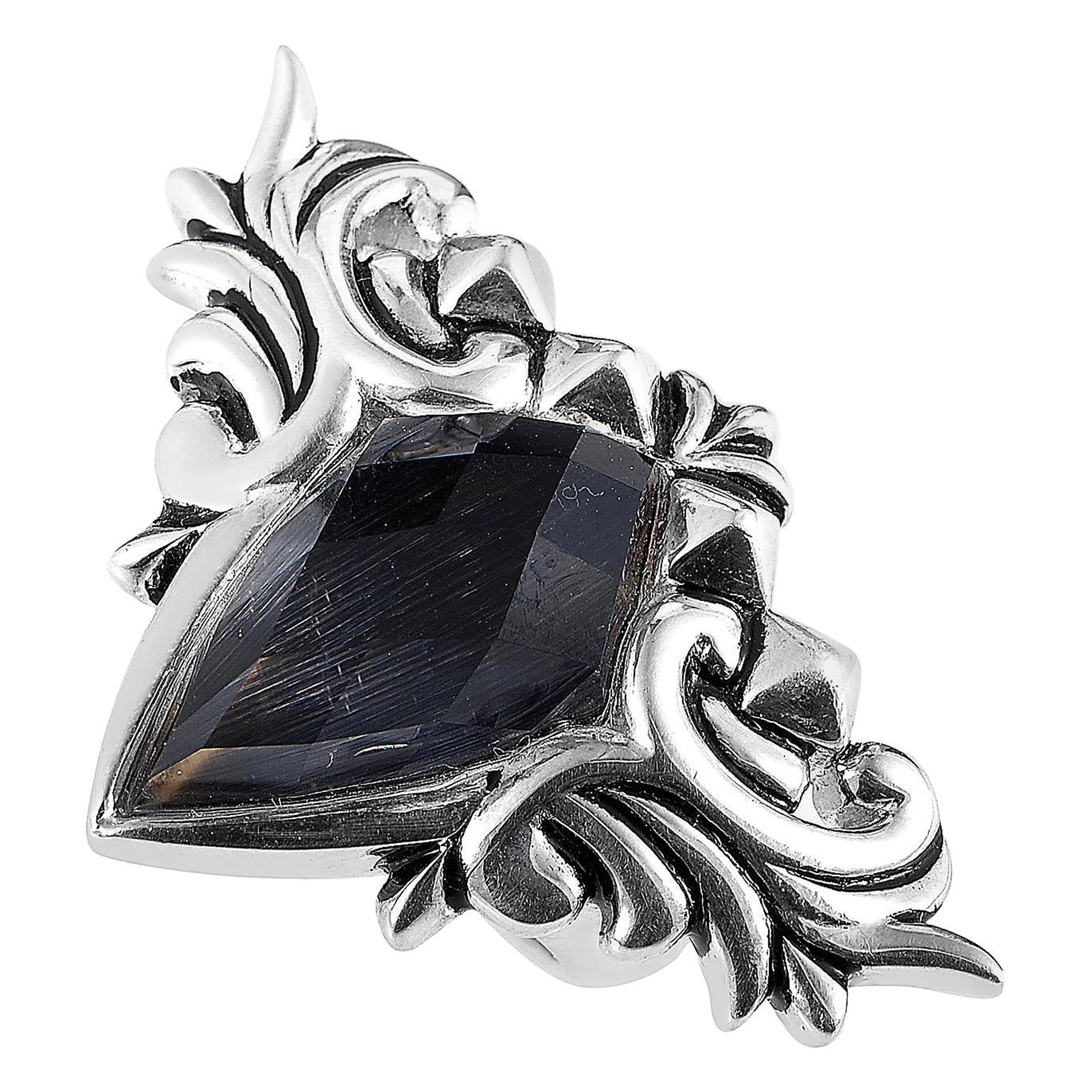 Stephen Webster Anello Barocco Superstud Donna in argento 925 con occhio di gatto e quarzo