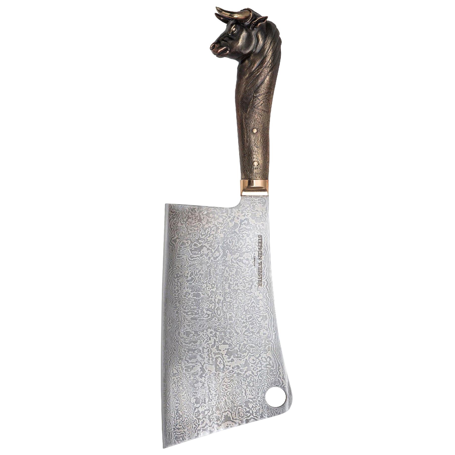 Stephen Webster Beasts Chef Bull Knife with Damascus Steel Blade