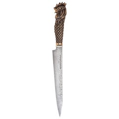 Stephen Webster Beasts Chef Rooster Knife with Damascus Steel Blade