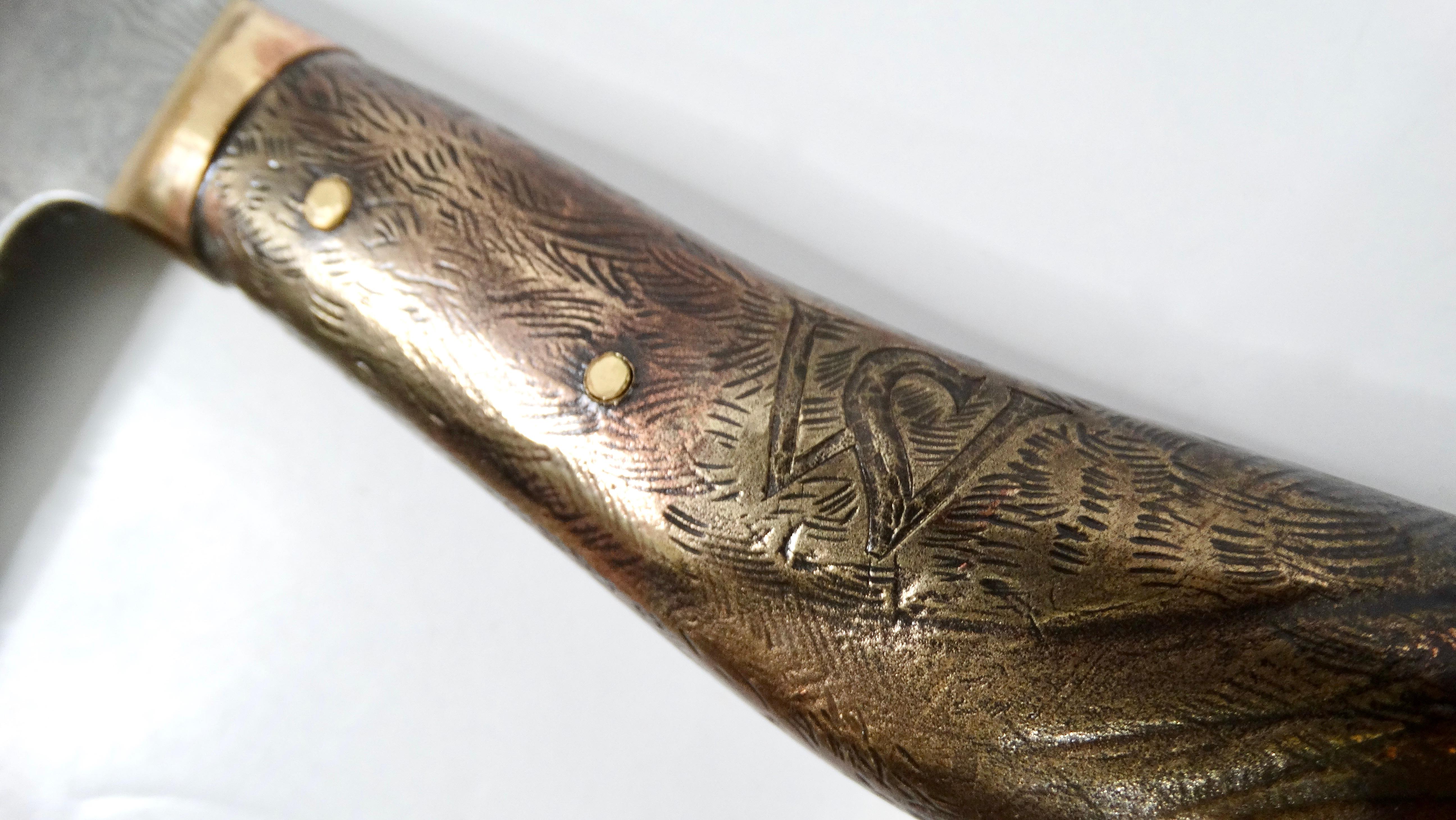 Coltelli da chef We the Beast di Stephen Webster con manici in bronzo e lame in acciaio di Damasco in vendita 2