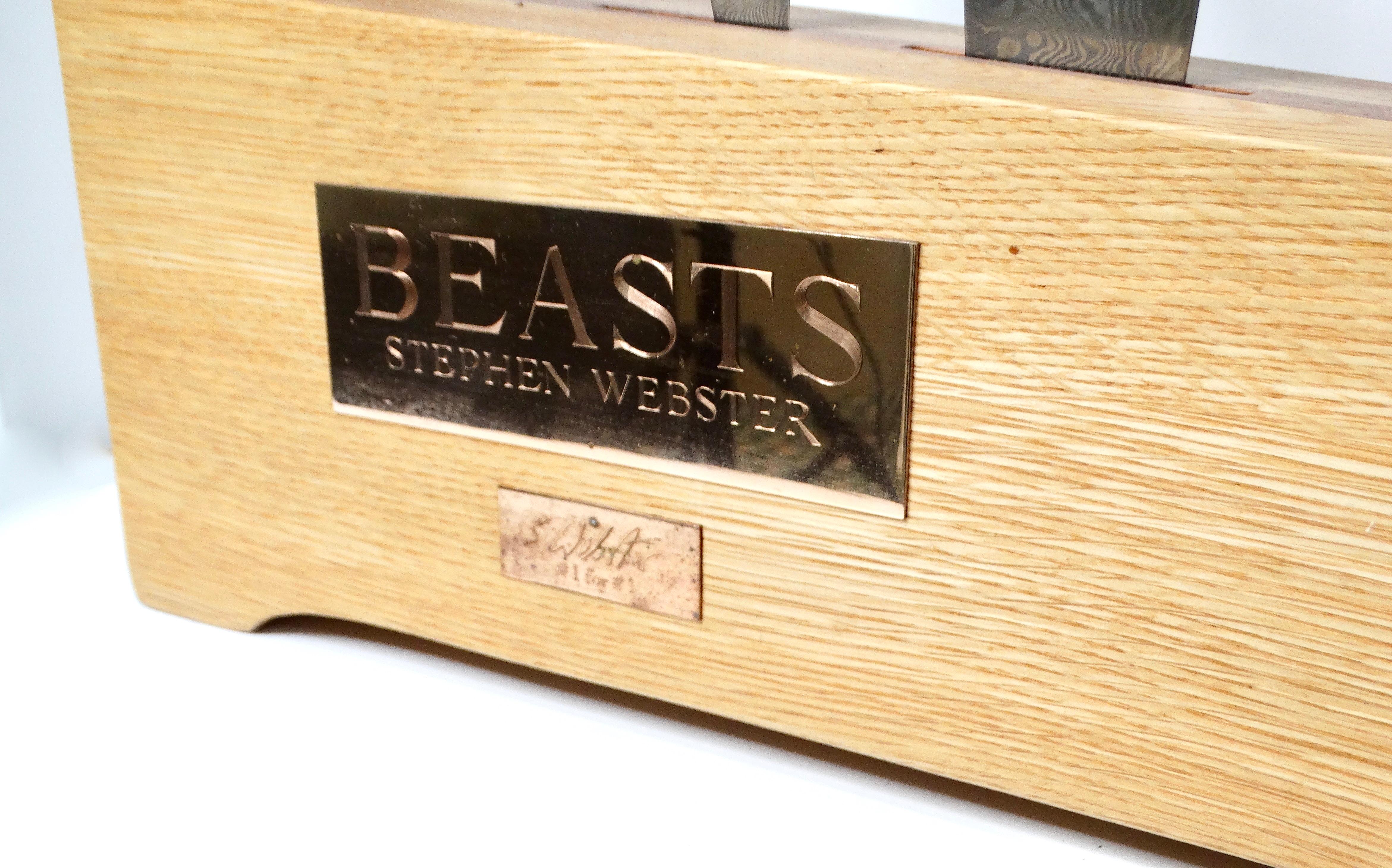 Coltelli da chef We the Beast di Stephen Webster con manici in bronzo e lame in acciaio di Damasco in vendita 4