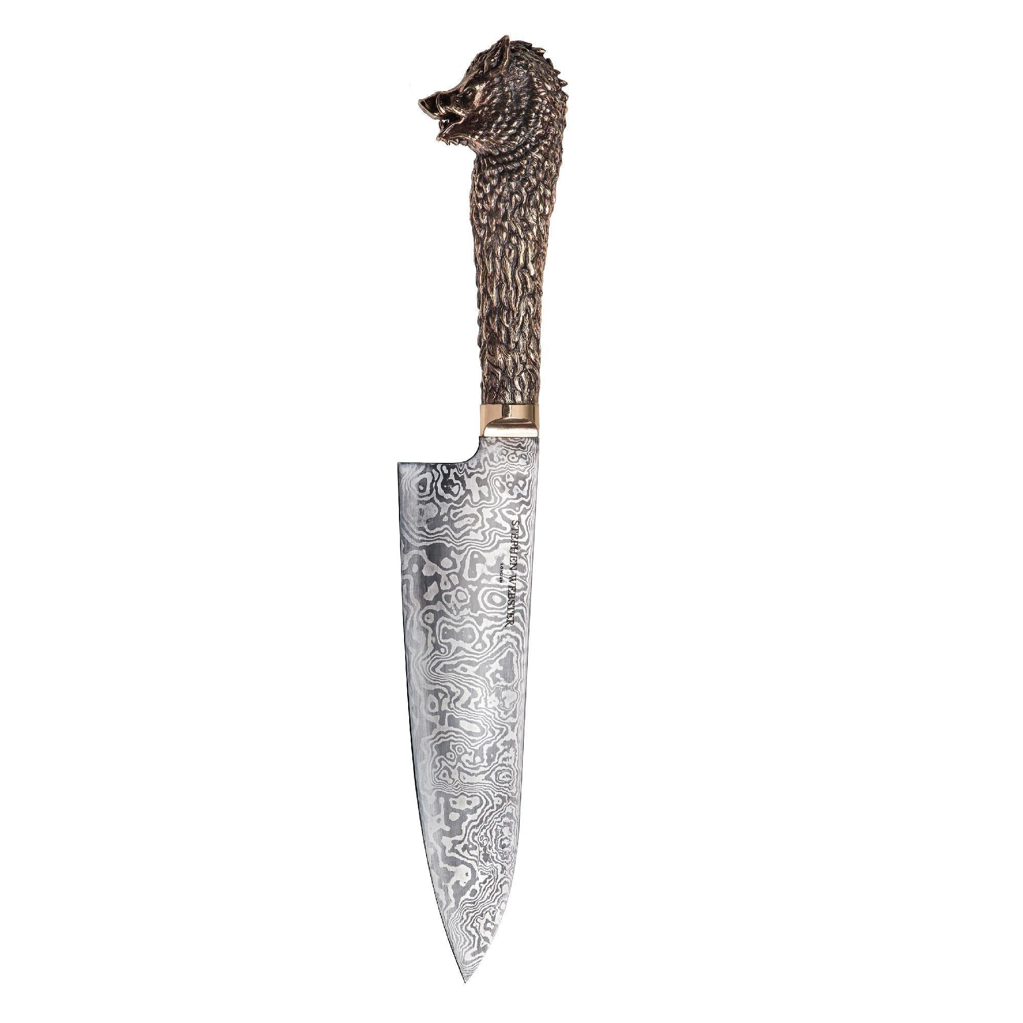 Stephen Webster Beasts Chef's Knives with Steel Blades and Bronze Handles 1
