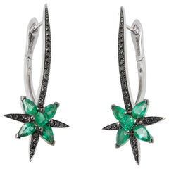 Stephen Webster Belle Époque 18ct White Gold Emerald and Black Diamond Earring