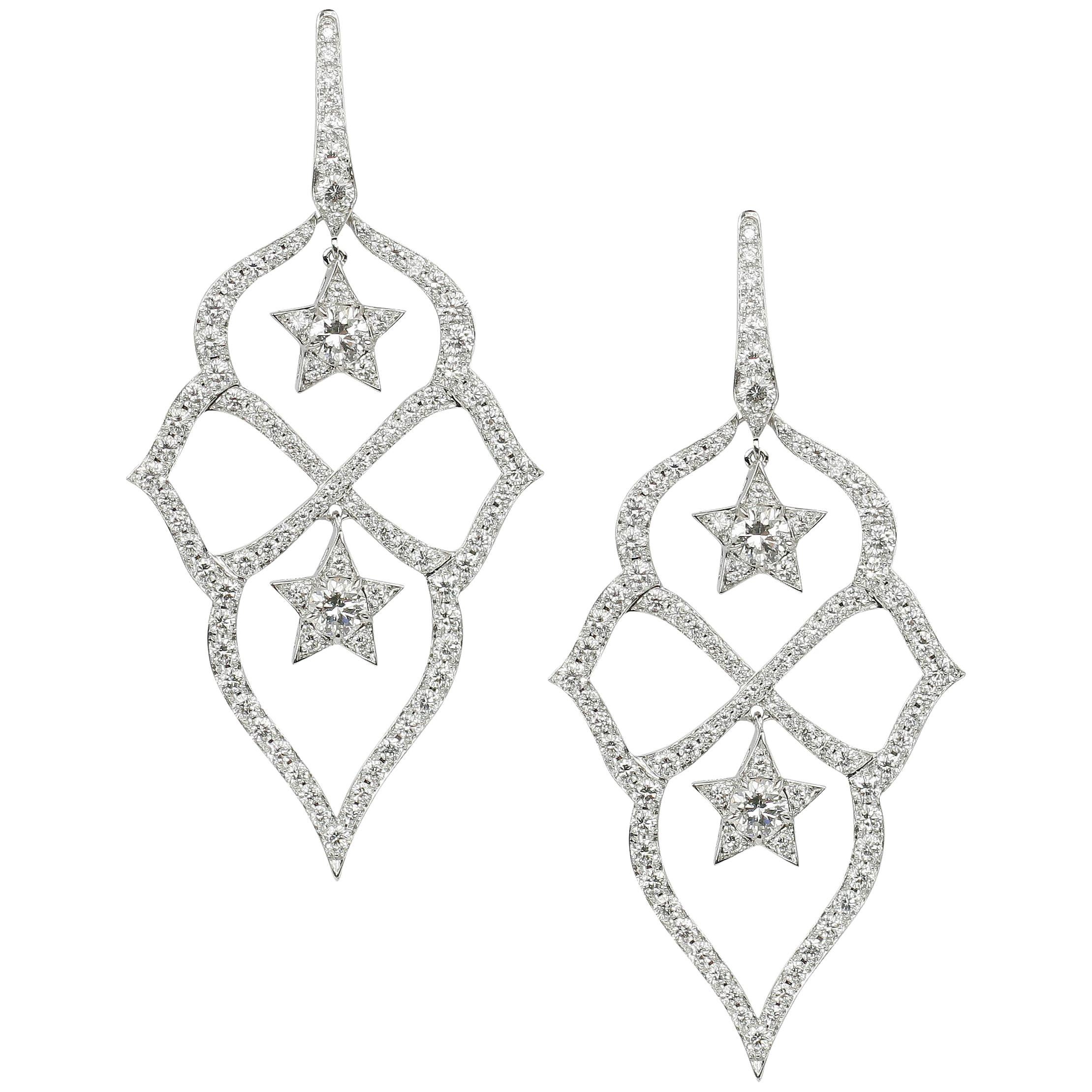 Stephen Webster Belle Époque Starlet White Diamond and White Gold Small Earrings
