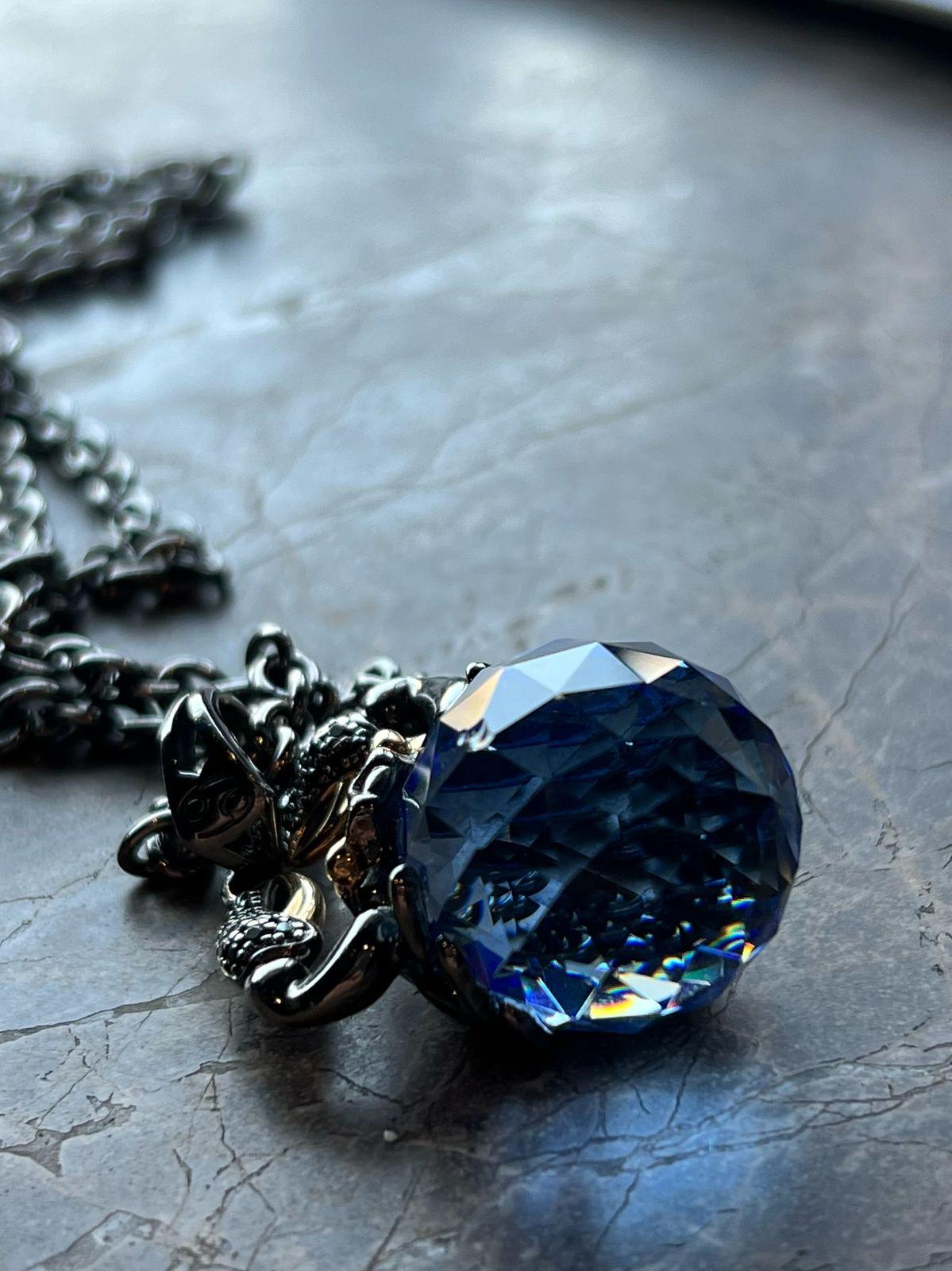 Women's or Men's Stephen Webster blue glass Cancer Pendant For Sale