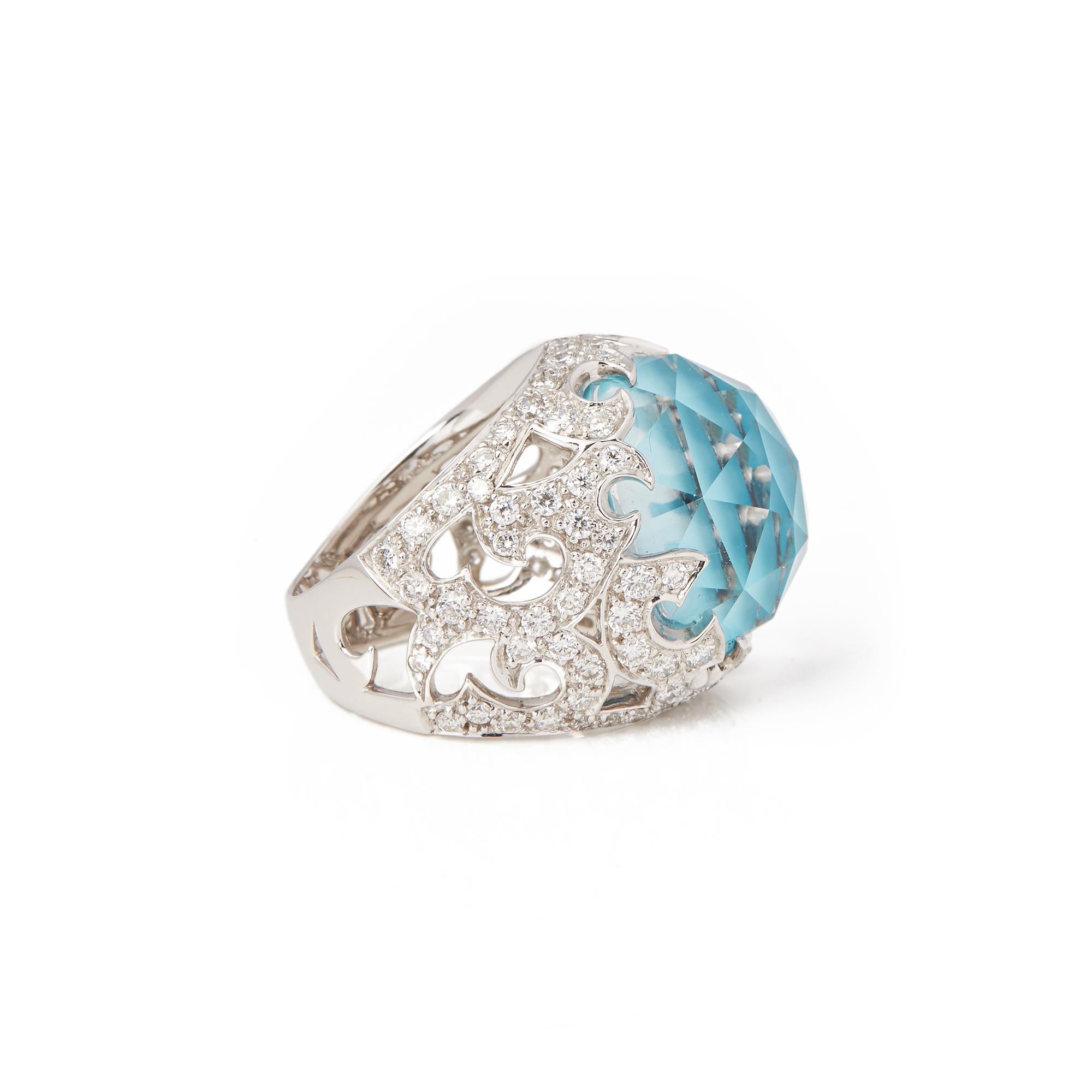 Contemporary Stephen Webster Borneo Lipstick 18ct White Gold Crystal Haze and Diamond Ring 