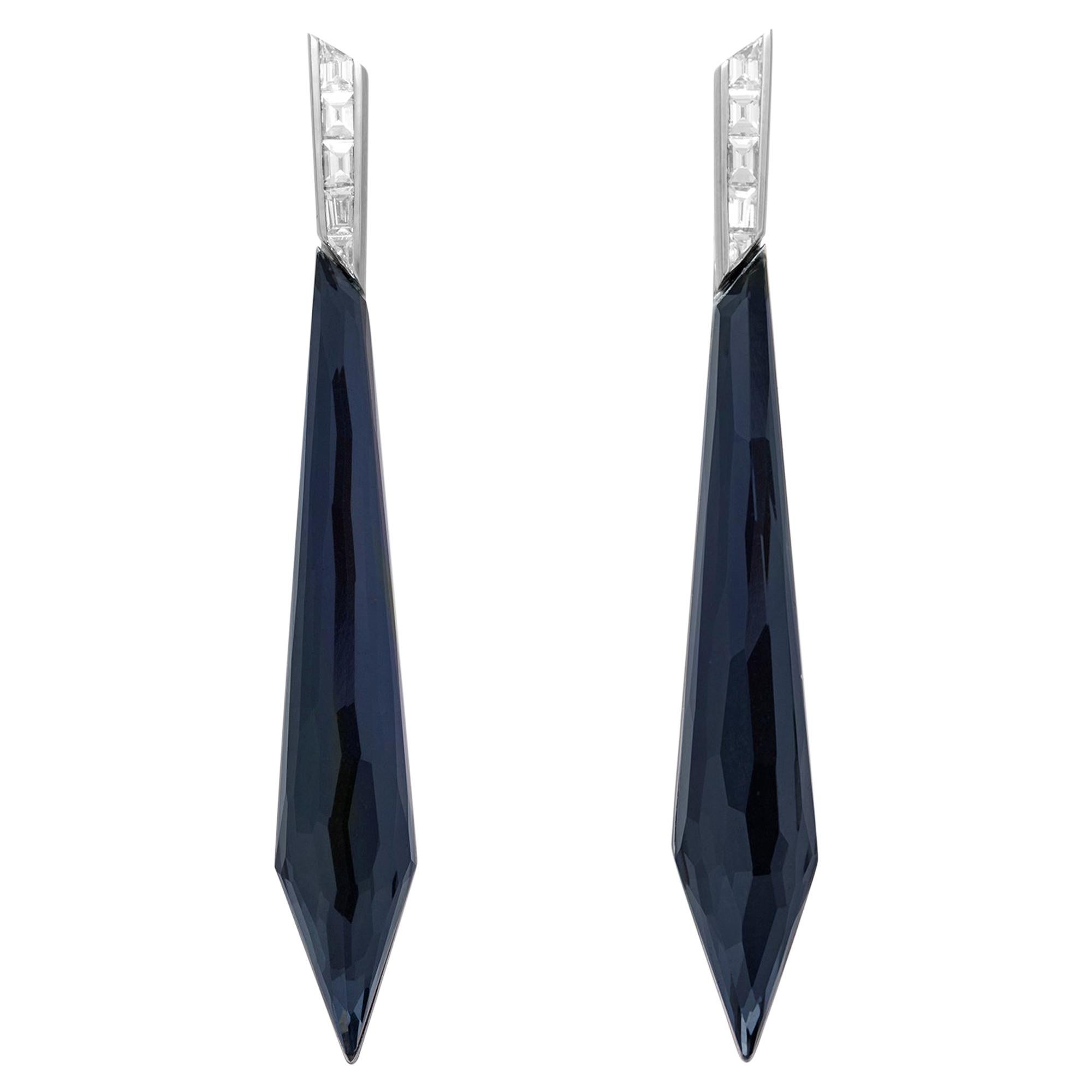 Stephen Webster CH₂ Falcon's Eye Crystal Haze and Diamonds Stiletto Earrings