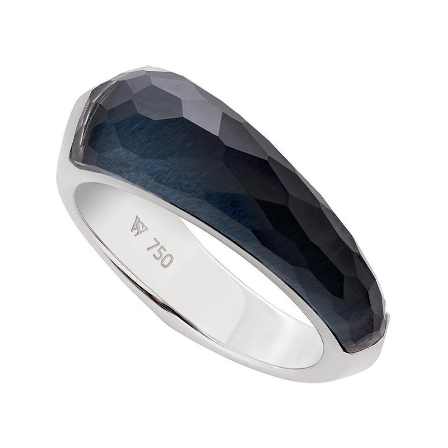 For Sale:  Stephen Webster CH₂ Falcon's Eye Crystal Haze and White Gold Shard Stack Ring