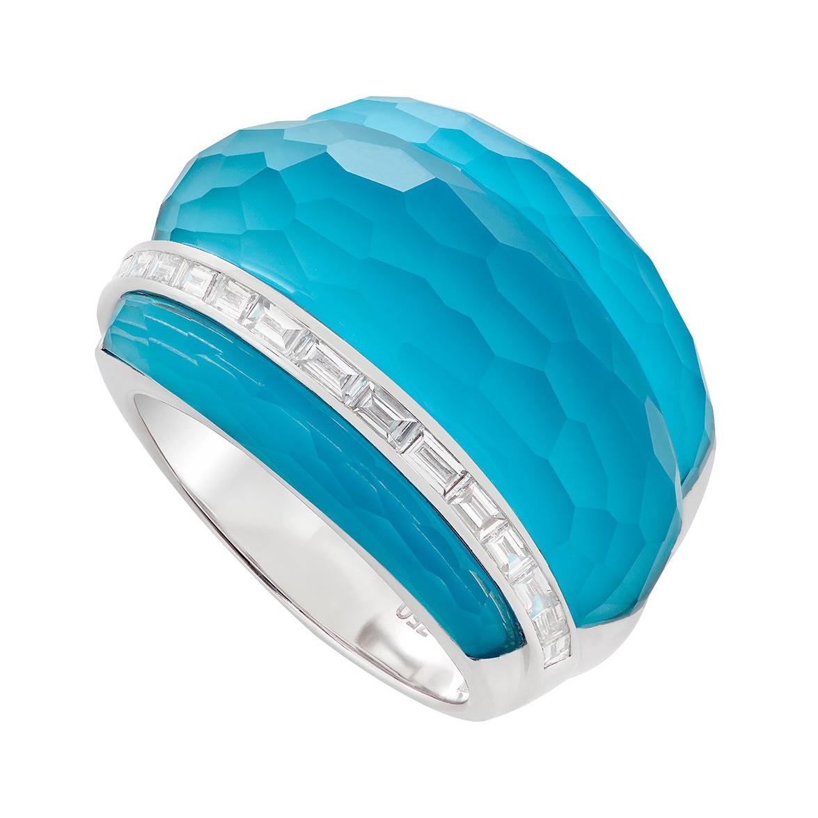 Stephen Webster CH₂ Turquoise Crystal Haze and White Diamonds Cocktail Ring