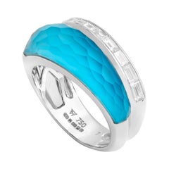 Stephen Webster CH₂ Turquoise Crystal Haze and White Diamonds Slimline Ring