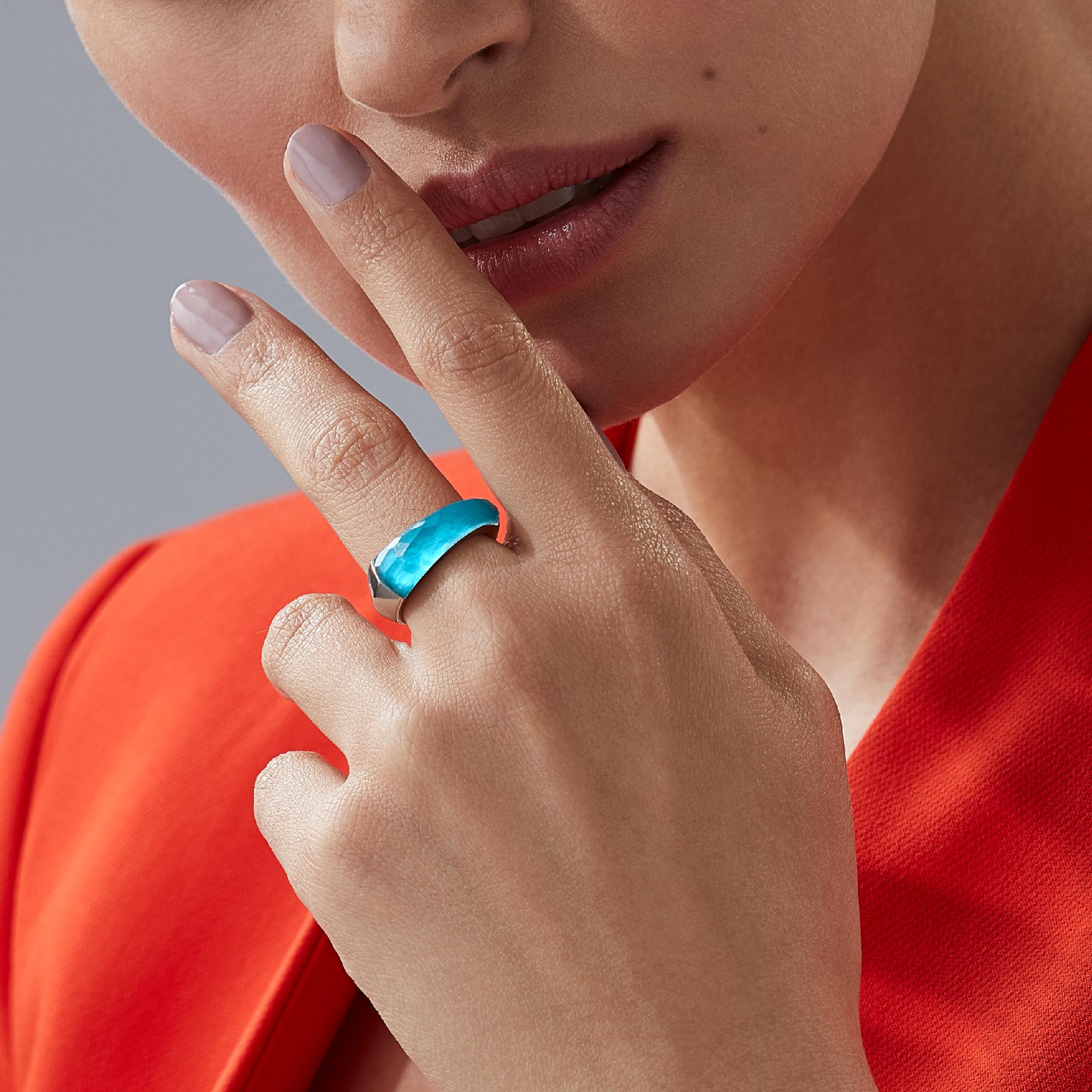Stephen Webster CH₂ Turquoise Crystal Haze and White Gold Shard Stack Ring 2