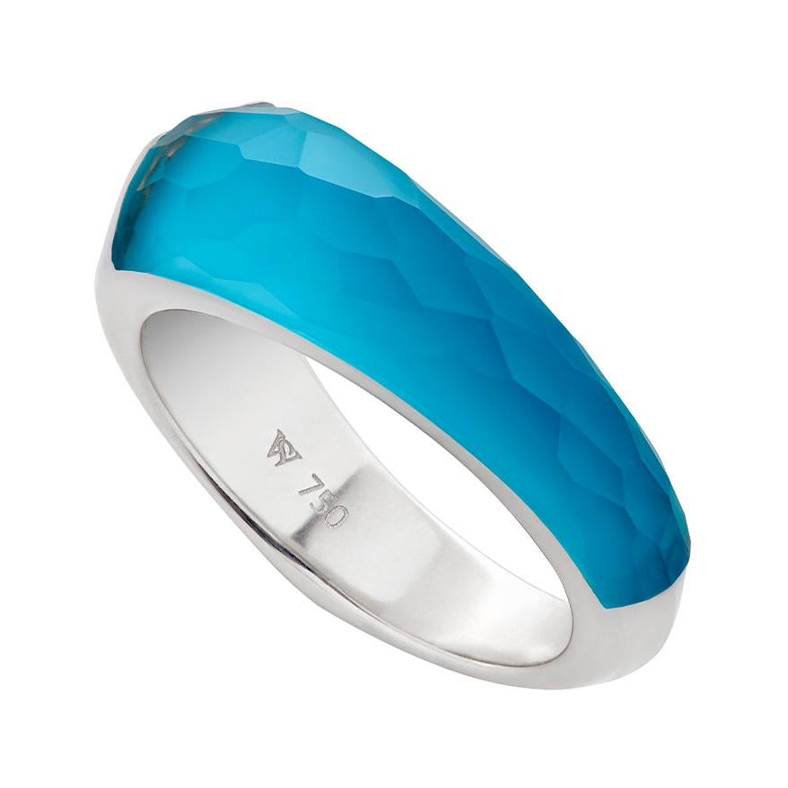 Stephen Webster CH₂ Turquoise Crystal Haze and White Gold Shard Stack Ring