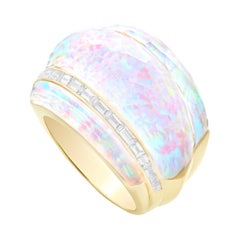 Stephen Webster CH₂ White Opalescent Crystal Haze and Diamonds Cocktail Ring