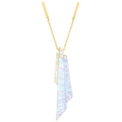 Stephen Webster CH₂ White Opalescent Crystal Haze and Diamonds Shard Pendant