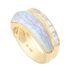 Stephen Webster CH₂ White Opalescent Crystal Haze and Diamonds Slimline Ring