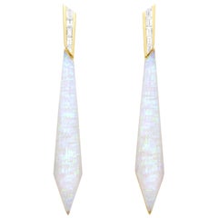 Stephen Webster CH₂ White Opalescent Crystal Haze and Diamonds Stiletto Earrings