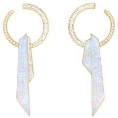 Stephen Webster CH₂ White Opalescent Crystal Haze Shard Hoop Earrings