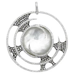 Stephen Webster Circular Moonstone Diamond Pendant