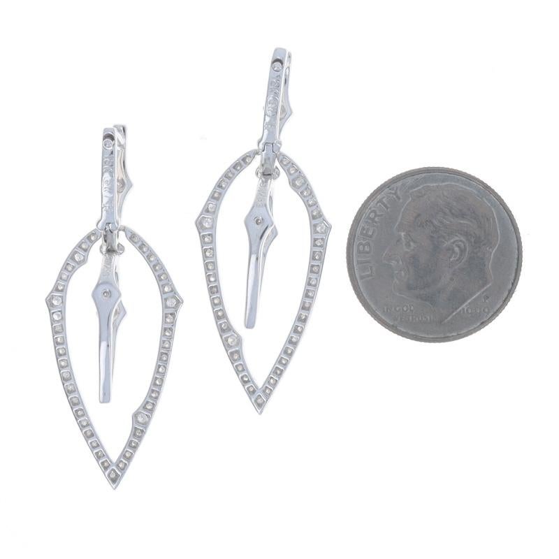 Stephen Webster Orecchini pendenti con diamanti a spina in oro bianco 18k 1,02ctw In condizioni ottime in vendita a Greensboro, NC