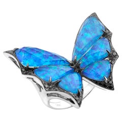 Stephen Webster Cocktail Ring Butterfly Crystal Haze Blue Opalescent
