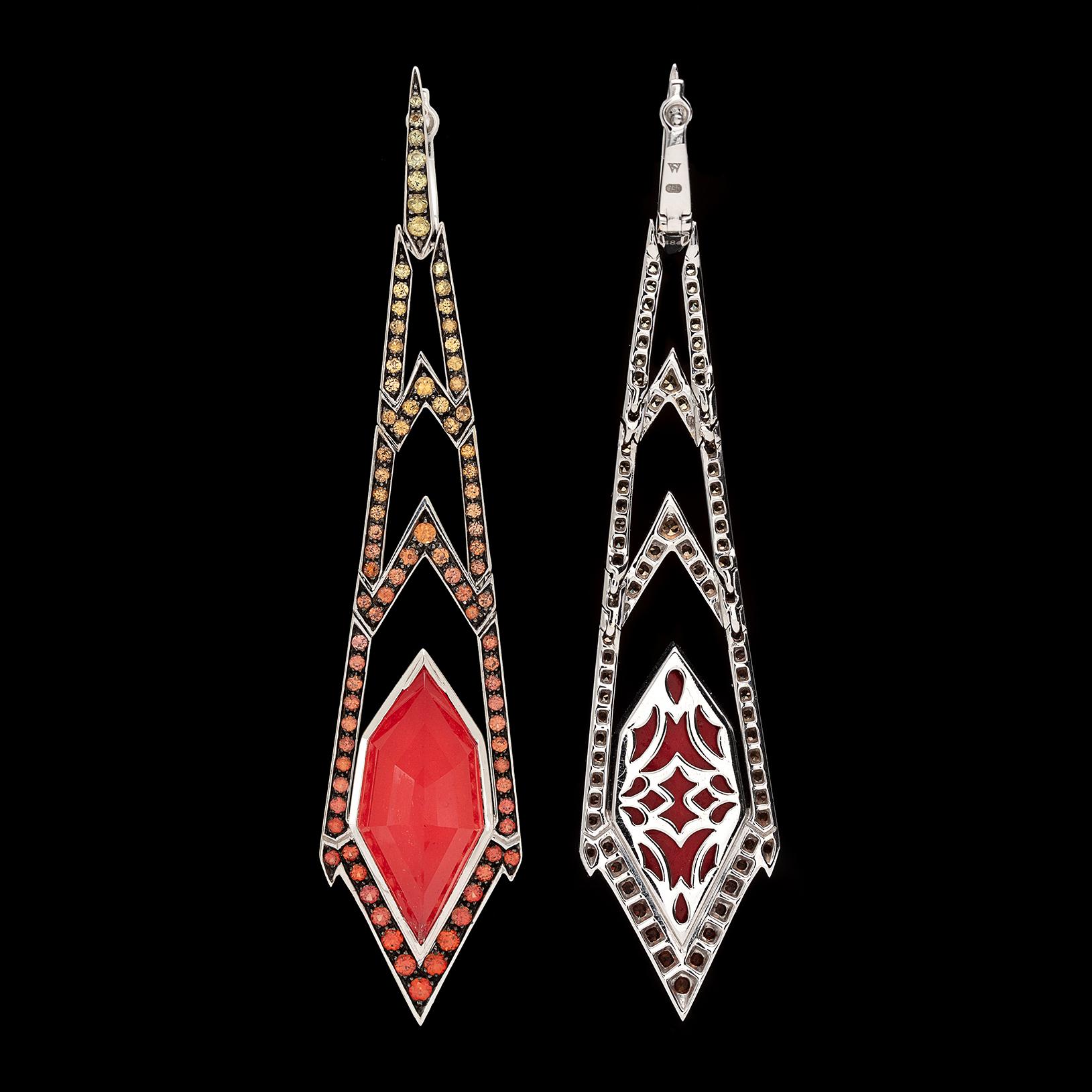 Women's Stephen Webster Coral, Quartz and Multi-Color Sapphire Earrings