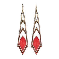 Stephen Webster Coral, Quartz and Multi-Color Sapphire Earrings