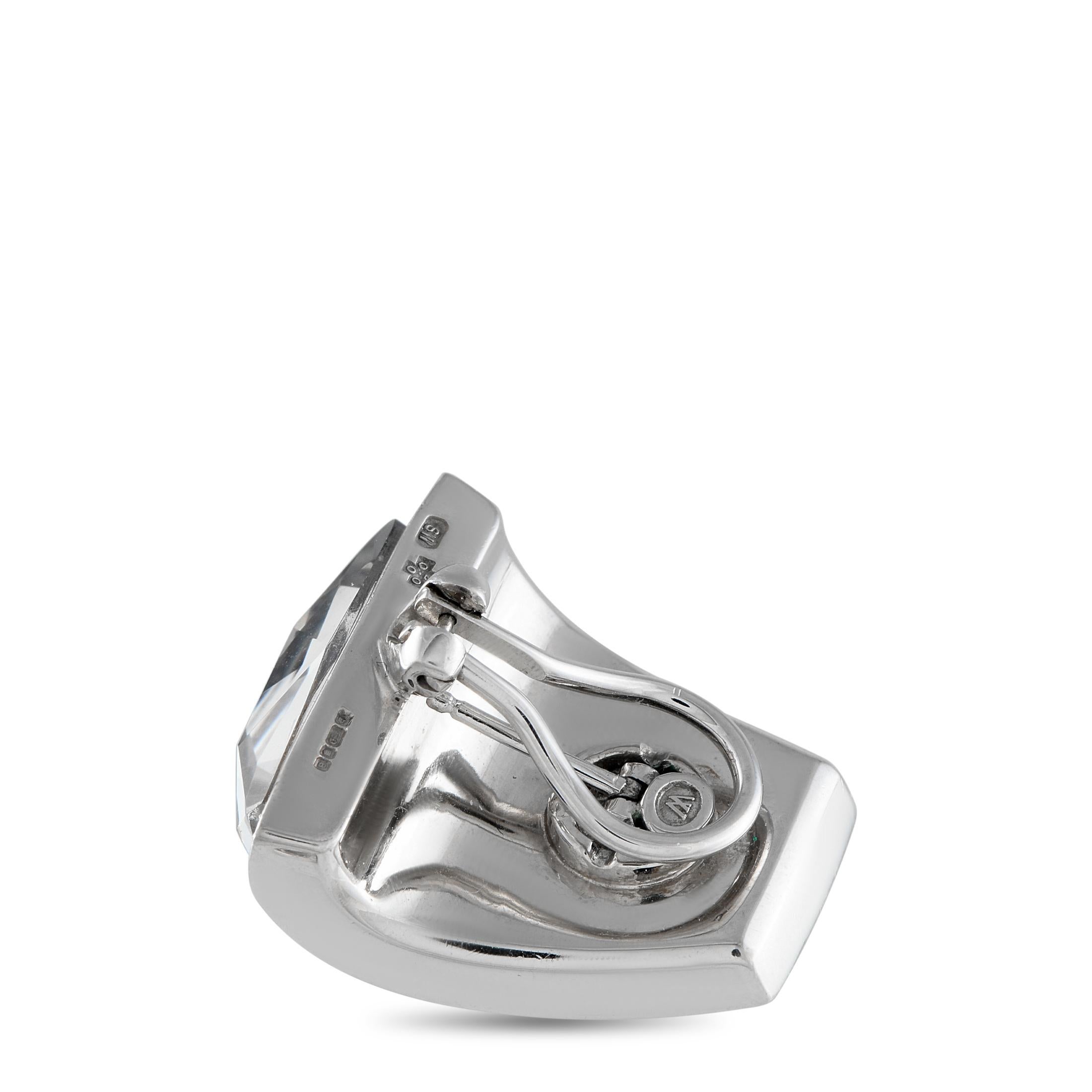 Taglio rotondo Stephen Webster Orecchini Crystal Haze in oro bianco 18 carati con 1,0ct di diamanti in vendita