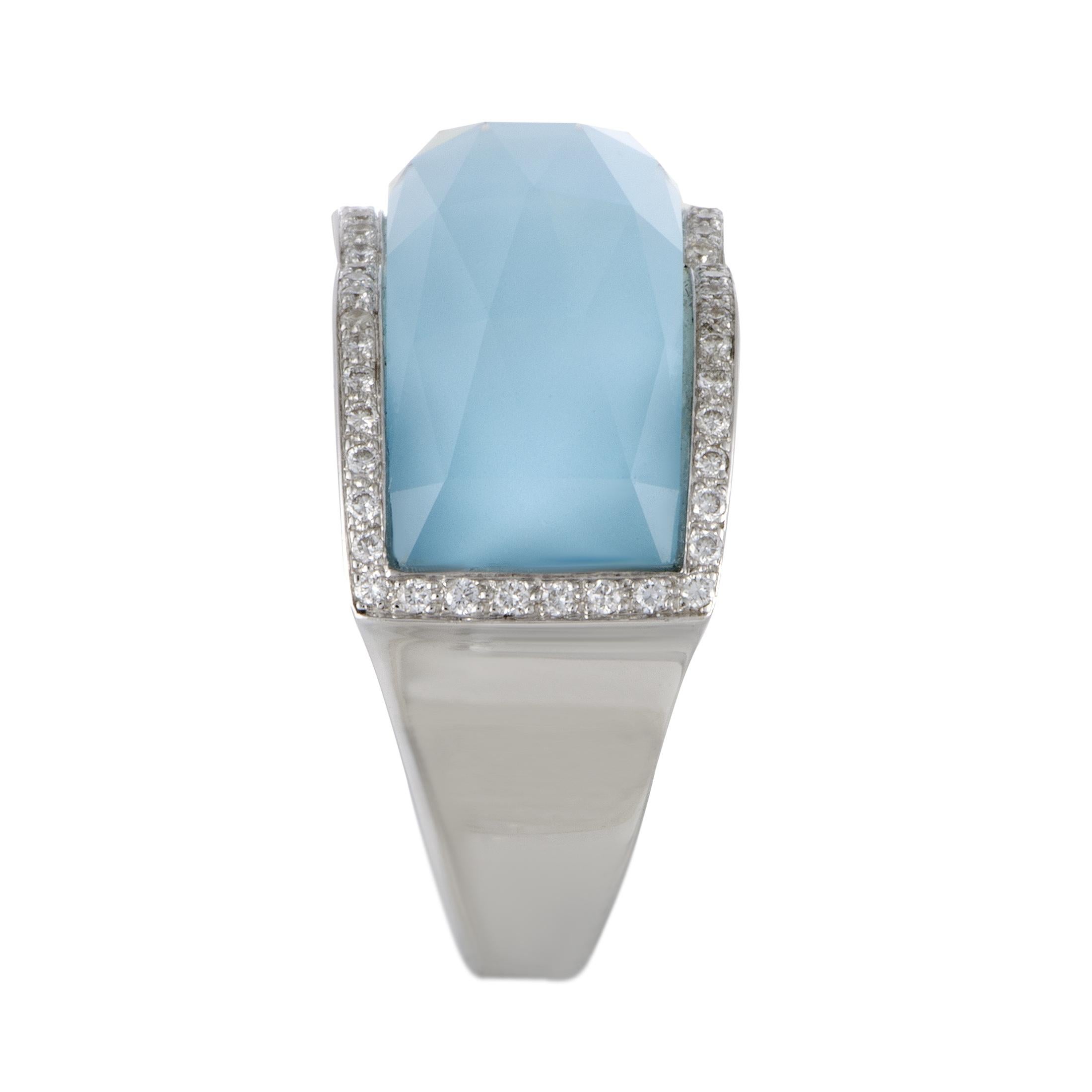 Stephen Webster Crystal Haze 18 Karat Gold Diamond Turquoise and Clear Quartz In New Condition In Southampton, PA