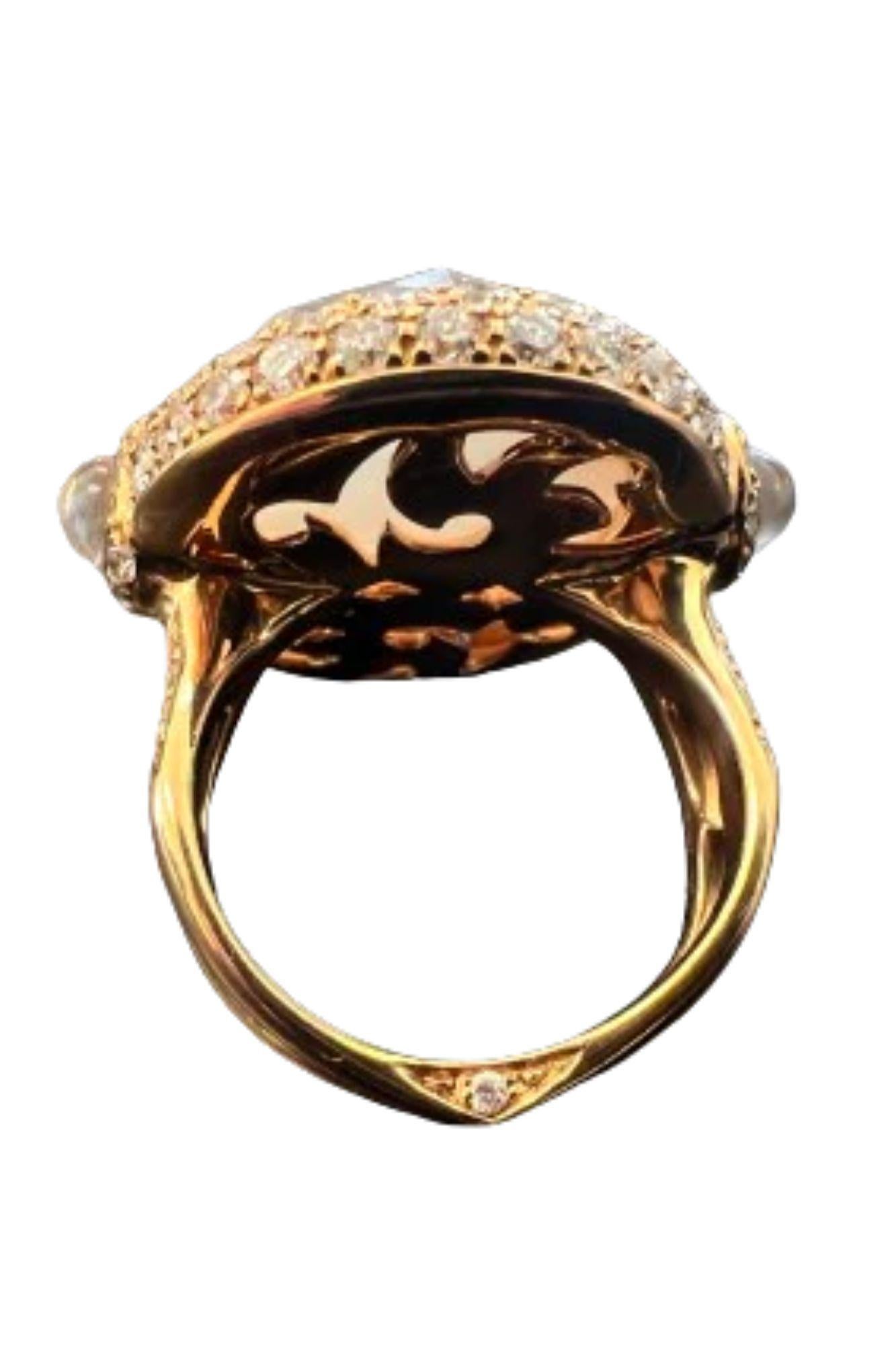 Stephen Webster Crystal Haze Bullet  Diamonds Yellow Gold Ring In New Condition For Sale In North Miami Beach, FL