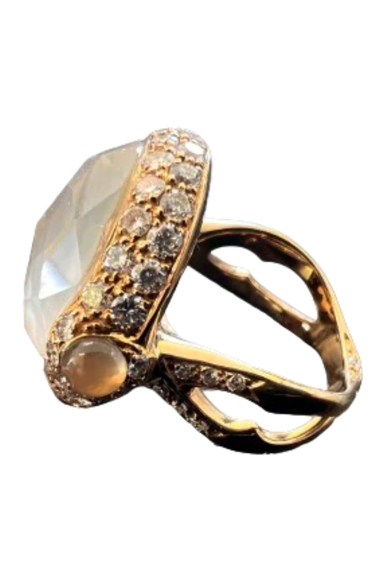 Women's Stephen Webster Crystal Haze Bullet  Diamonds Yellow Gold Ring For Sale