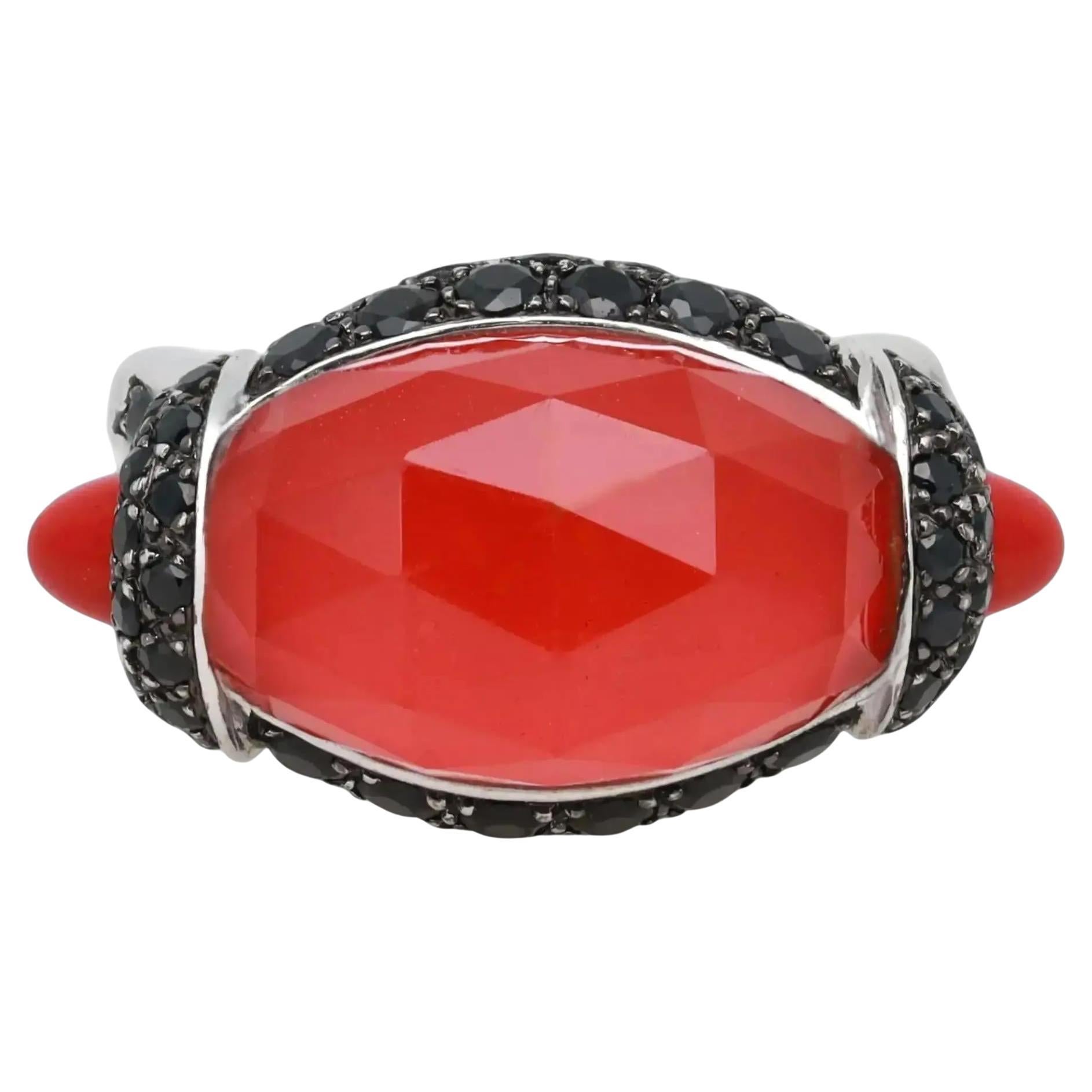 Stephen Webster Crystal Haze Gemstone Cocktail Ring 18K White Gold Size 6.5