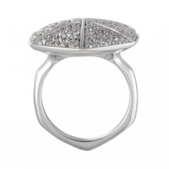Stephen Webster Deco 18 Karat White Gold Full Diamond Pave Hexagon Ring