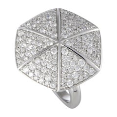 Stephen Webster Deco 18 Karat White Gold Full Diamond Pave Hexagon Ring