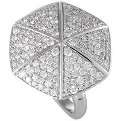 Stephen Webster Deco 18 Karat White Gold Full Diamond Pave Hexagon Ring