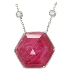 Stephen Webster Deco Haze 18 Carat White Gold Ruby Quartz and Diamond Pendant