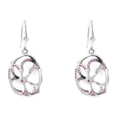 Stephen Webster Diamant Rubin & Pink Saphir Tropfenohrringe 18K Weißgold