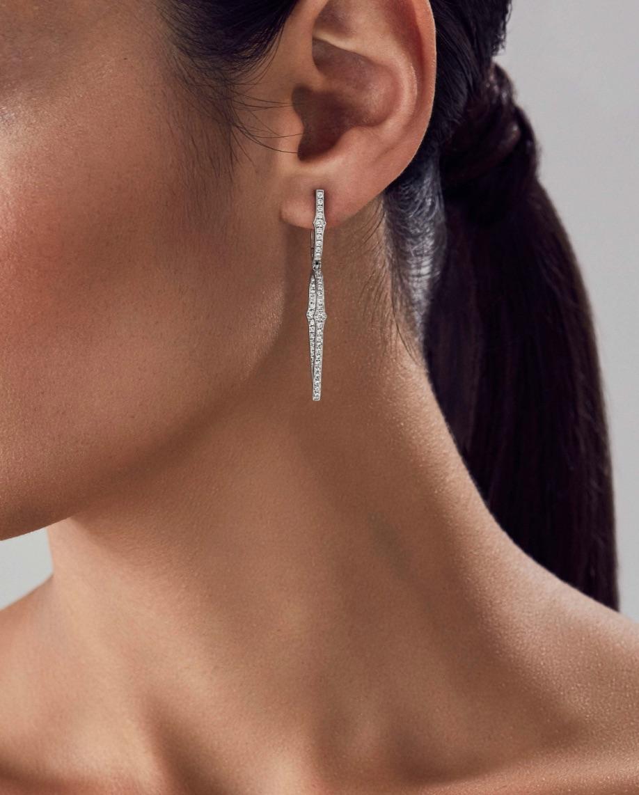Stephen Webster, Diamant-Ohrringe „Stem 3D“ mit Creolen (Brillantschliff)