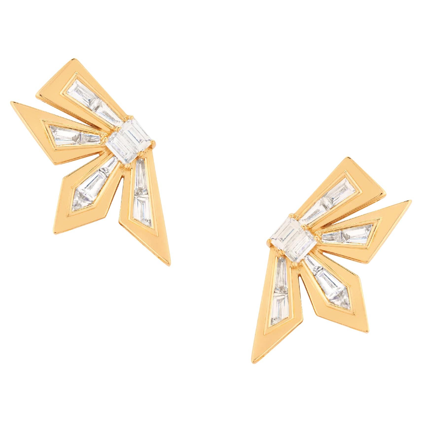 Stephen Webster Boucles d'oreilles Dynamite en cascade en or jaune 18 carats et diamants blancs