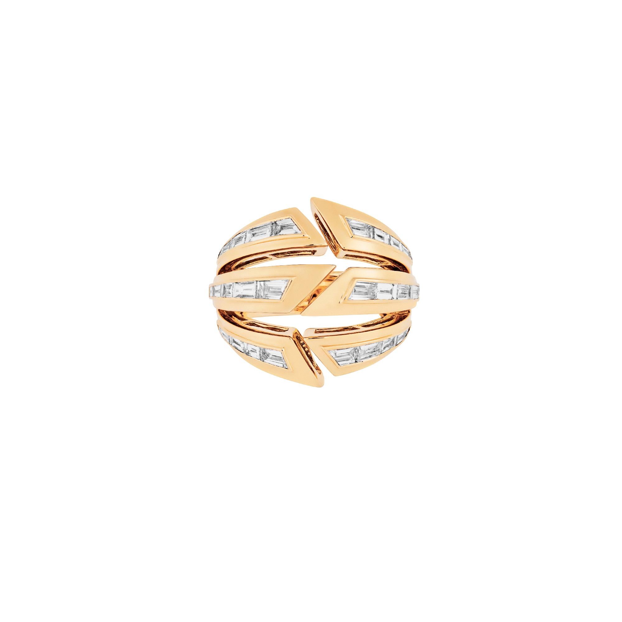 For Sale:  Stephen Webster Dynamite Bombé 18 Carat Yellow Gold and White Diamond Ring 2