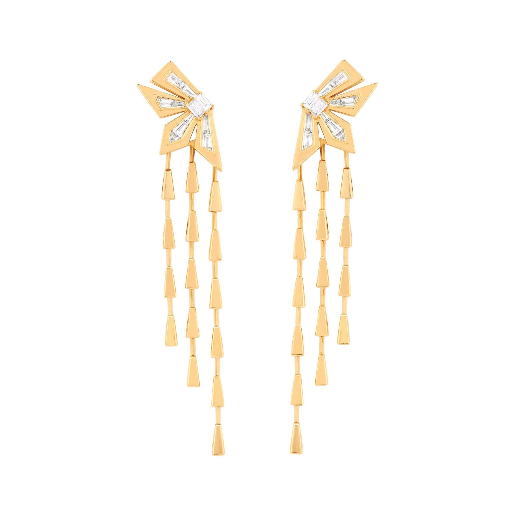Stephen Webster Dynamite Cascade Yellow Gold and White Diamond '1.13ct' Earrings