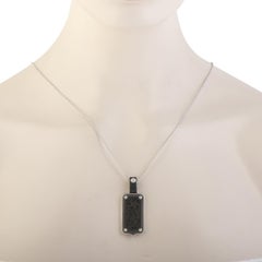 Stephen Webster England Made Me Silver and Black Rhodium Mother of Pearl Dog Tag