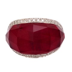 STEPHEN WEBSTER Estate 18k Diamond, Garnet, and Quartz Crystal Haze Ring